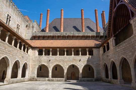 Courtyard Of The Palace Of The Dukes Of Braganza, Guimaraes, Portugal 