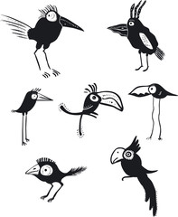 Obraz premium Set of Funny birds 