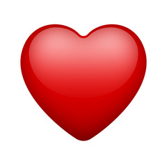 Shiny heart in red color for valentine's day. Love symbol Type 4.