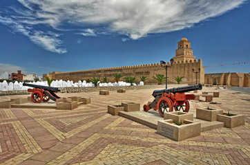 The Great Mosque of Kairouan also known as the Mosque of Uqba situated in the town of Kairouan,...