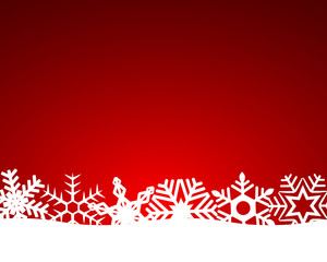 Christmas red background with snowflakes and light