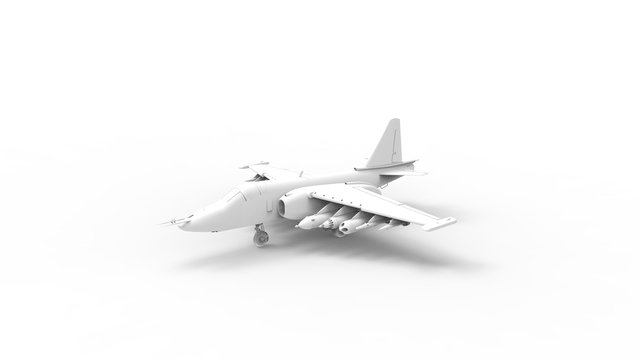 3d rendering of a modern fighter jet airplane isolated in white studio