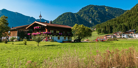 Fototapeta premium Beautiful alpine view at Waidring, Tyrol, Austria
