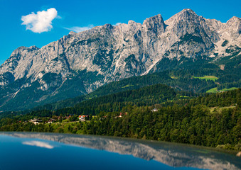 Plakat Beautiful alpine view of the famous Tennengebirge, Salzburg, Austria