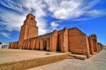 The Great Mosque of Kairouan also known as the Mosque of Uqba situated in the town of Kairouan, Tunisia.  © robnaw