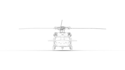  illustration of a modern millitary helicopter isolated © Sepia100