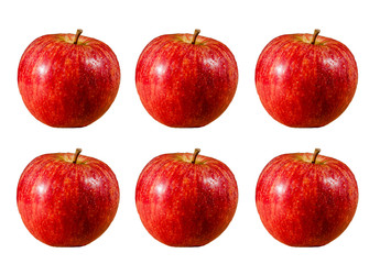 natural red apples in different backgrounds