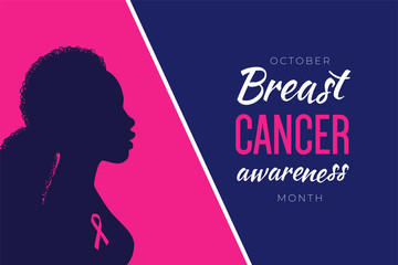 Breast cancer awareness month vector banner