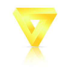 Gold triangle with reflect icon