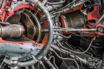 Section model of a airplane engine.