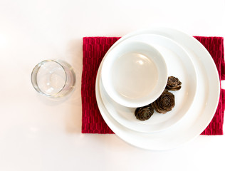 Table setting detail, modern for holidays