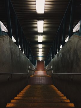 Interior view of empty staircase