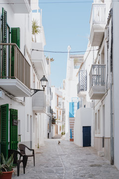 Empty alley in between buildings