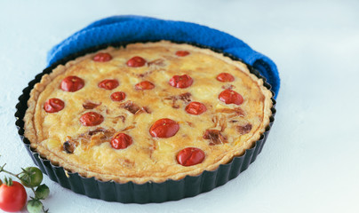 Cherry tomato quiche.