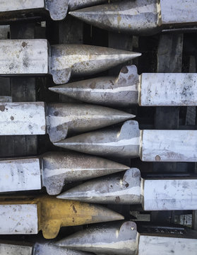 Overhead view of anvils