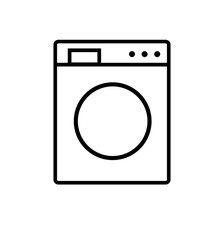 Washing machine line icon isolated on white
