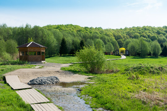 Blue stone on lake Pleshcheyevo in Pereslavl Zalessky