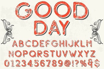Alphabet Font. Typography fonts,effect,old style named good day