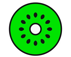 kiwi shaped simple vector icon