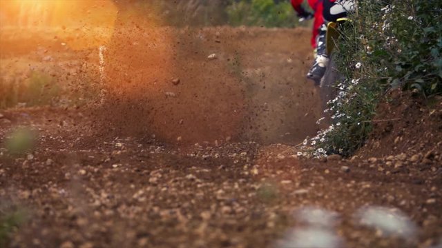 Extreme Motocross MX Rider riding on dirt track
