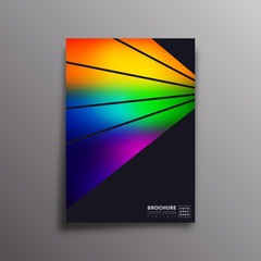 Retro design poster with colorful gradient rays for flyer, brochure cover, vintage typography, background or other printing products. Vector illustration
