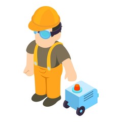 Worker tool icon. Isometric illustration of worker tool vector icon for web