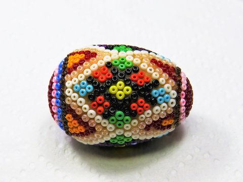 colorful easter eggs with beads