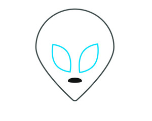 vector with simple drawing, shaped like an alien