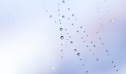 Wet glass with droplets on it