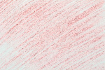 red stroke crayon drawing sketch on white paper background.