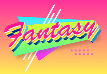Colorful Retro Geometric Colorful Text Effect