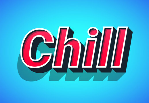 Red Retro Colorful Text Effect