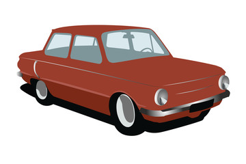 Plakat classic coupe car realistic vector illustration isolated