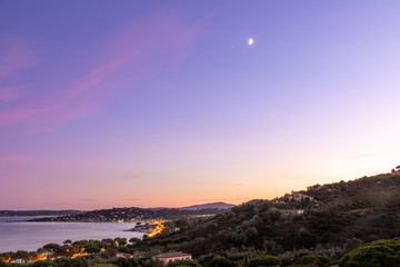 Sainte Maxime, Var, France - La Nartelle beach at sunset