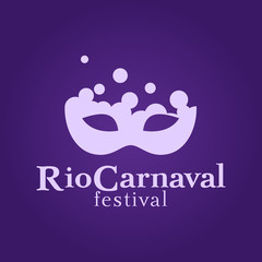 Rio carnaval logo. Carnival festival. Foam party