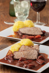 bavarian roasted beef with dumplings