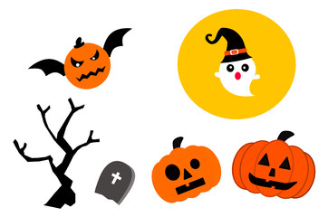 vector Halloween Day set and Jack pumpkin 
