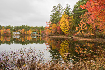 Amazing autumn colors and reflections in lake