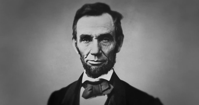 Abraham Lincoln (1863). An Iconic Photo of Abraham Lincoln in Motion. 3D Modelled Face and Virtual Camera Movement. 16th President of the United States. American Statesman and Lawyer.
