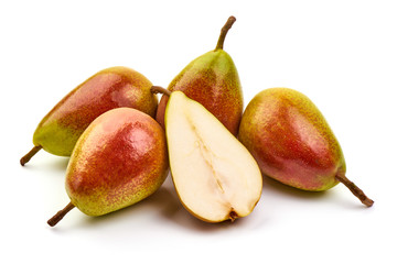Fresh Ripe Belgian pears, isolated on white background