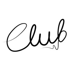 club lettering vector illustration isolated