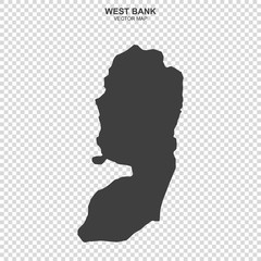 political map of West Bank isolated on transparent background