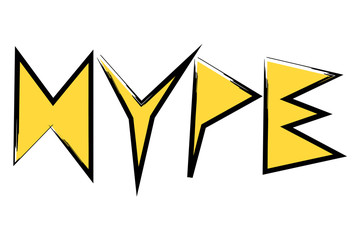 hype word lettering vector illustration isolated