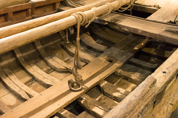an old wooden boat of the eighteenth century