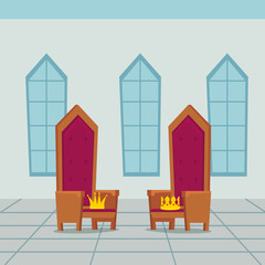 kings chair in castle indoor vector illustration design