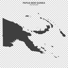 political map of Papua New Guinea isolated on transparent background