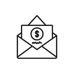 payment notifications - minimal line web icon. simple vector illustration. concept for infographic, website or app.