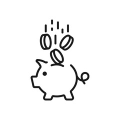 deposit - minimal line web icon. simple vector illustration. concept for infographic, website or app.