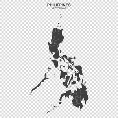 political map of Philippines isolated on transparent background