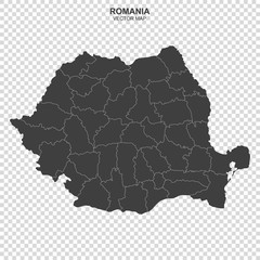 political map of Romania isolated on transparent background